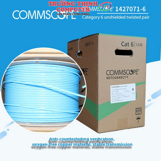 Cáp mạng commscope/amp cat6, 4utp,24awg,cm,blue 1427071-6