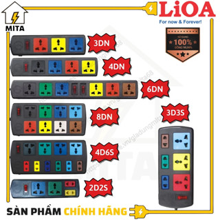 Ổ cắm điện LiOA đa năng 3 lỗ, 4 lỗ, 6 lỗ, 8 lỗ, 10 lỗ dây dài 3m/5m - Chính Hãng - MITA