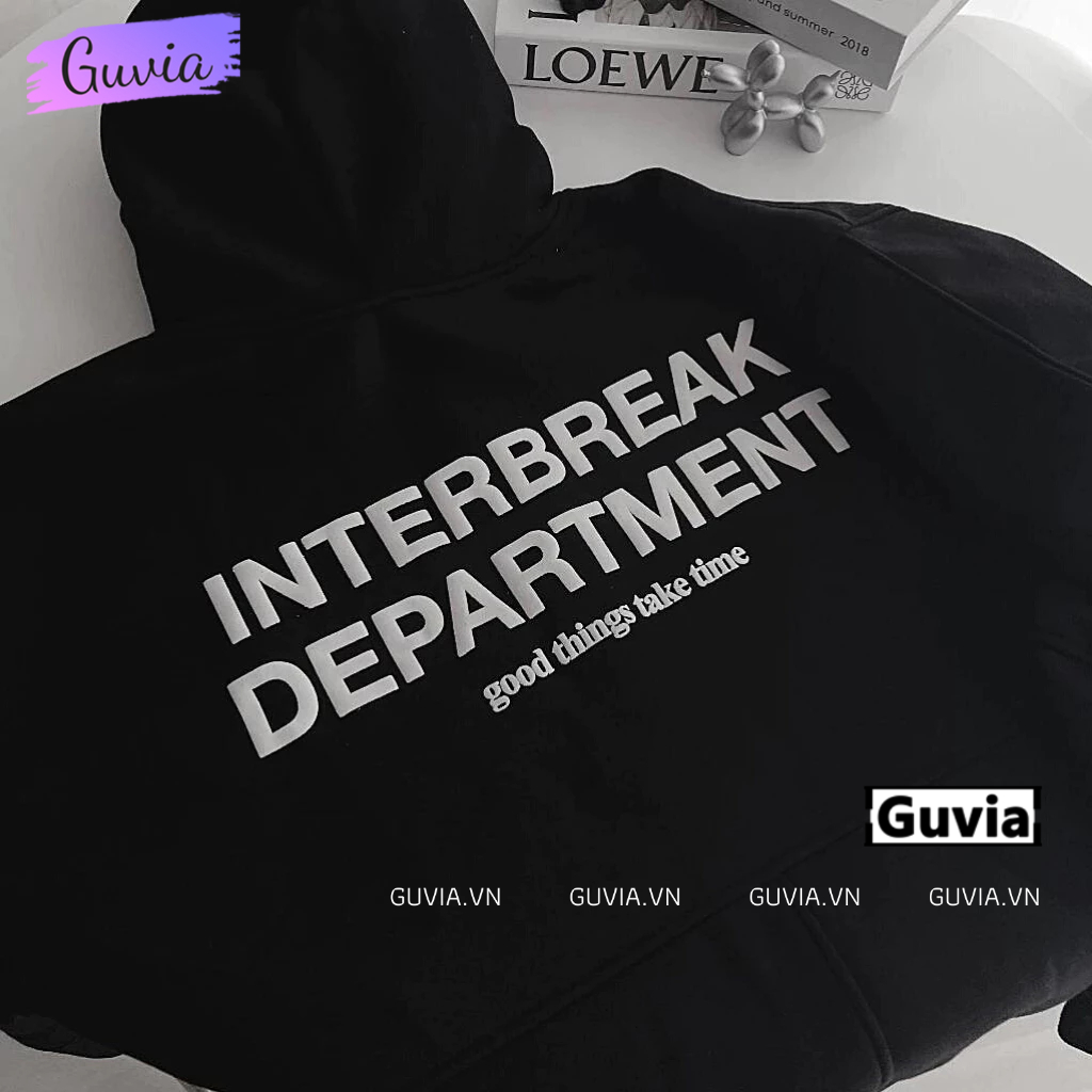 Áo Khoác Hoodie INTERBREAK Dây Kéo Zip Nam Nữ Ulzzang Unisex, Áo Khoác Form Rộng Vải Nỉ Đẹp GUVIA