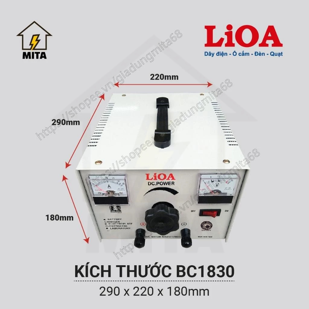 Sạc bình ắc quy LiOA 2V đến 18V dòng tải 30A BC1830 - MITA