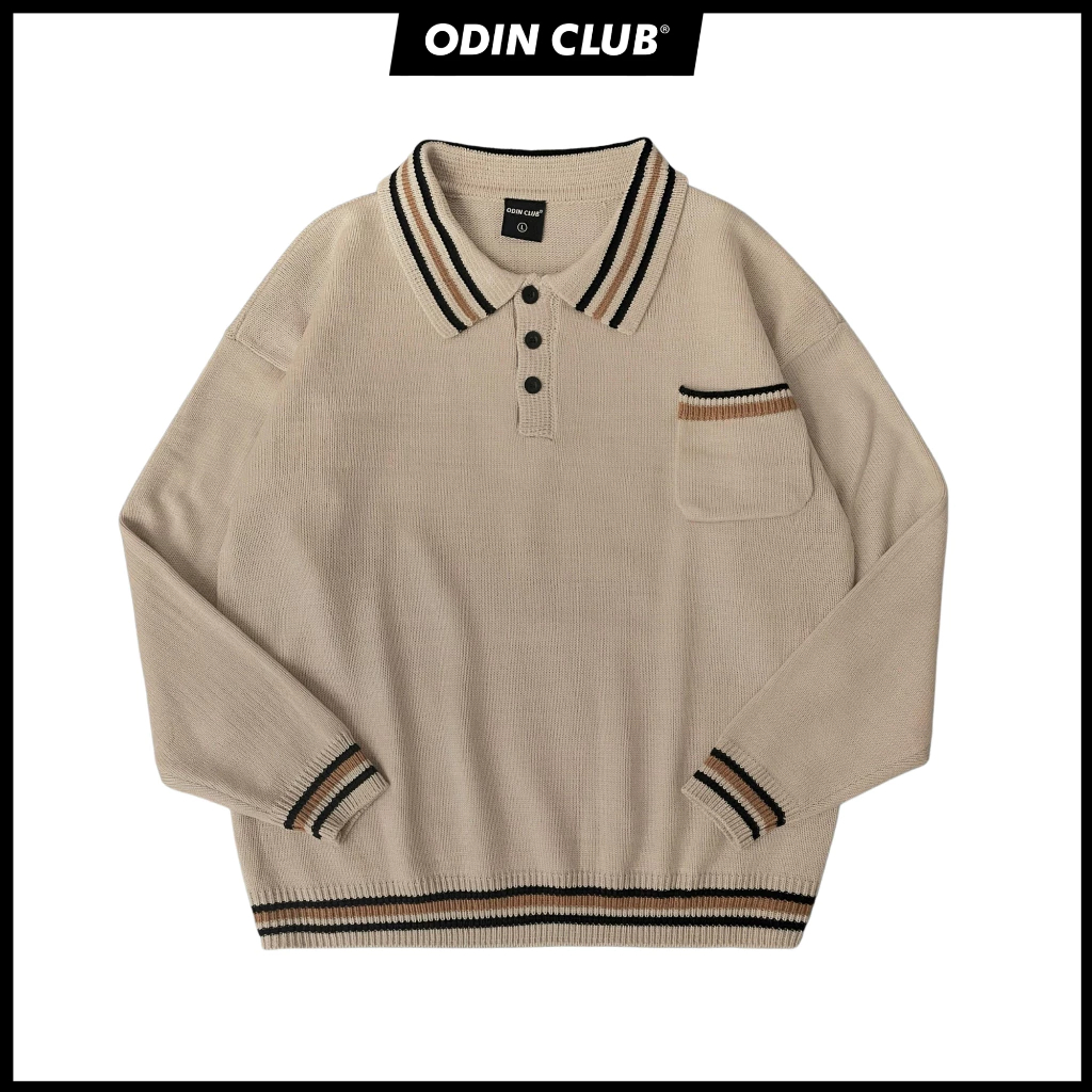 Áo sweater polo len Bronze ODIN CLUB, Áo len dài tay form rộng nam nữ unisex, Local Brand ODIN CLUB