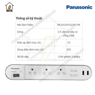 Ổ cắm điện Panasonic - Ổ cắm dài Panasonic - MITA