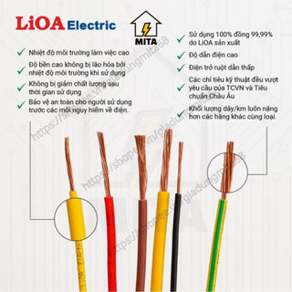 [Bán theo mét] Dây điện đôi mềm LiOA Vcmo 2x2.5, 2x4, 2x6 - MITA