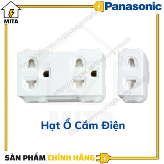 Hạt ổ cắm Panasonic Wide - Ổ cắm đơn 2 chấu 1081-7SW - Ổ cắm đôi 3 chấu WEV1582-7SW - MITA