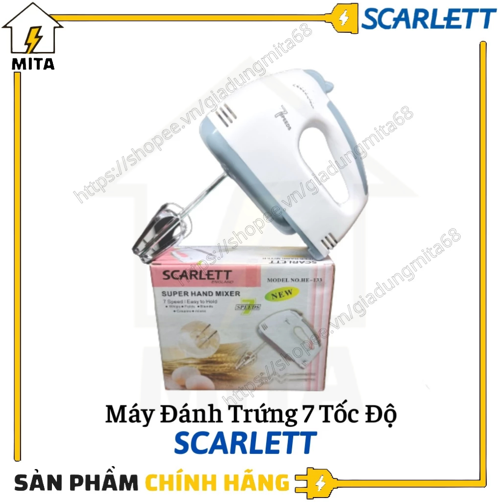 Máy Đánh Trứng Cầm Tay 7 Tốc Độ SCARLETT - MITA