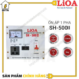 Ổn áp 1 pha lioa 500va dải điện 150v-250v sh-500ii - mita