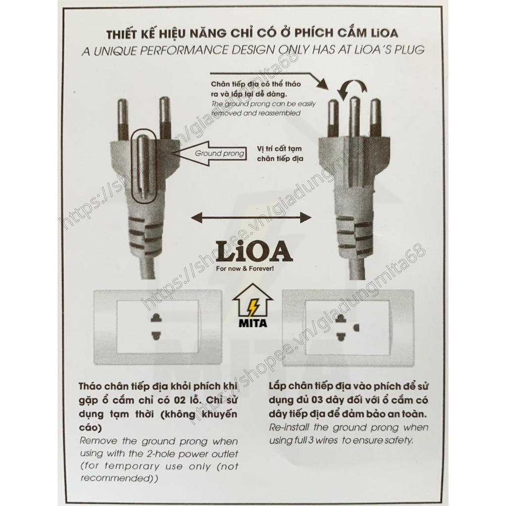 Ổ Cắm Kéo Dài Quay Tay Kiểu Rulo Hybrid LiOA NEW dây dài 20m,30m công suất 20A