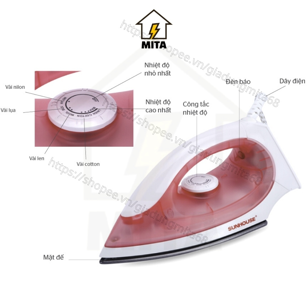 Bàn là khô SUNHOUSE SHD1072 - Bàn là Sunhouse - Bàn ủi - MITA