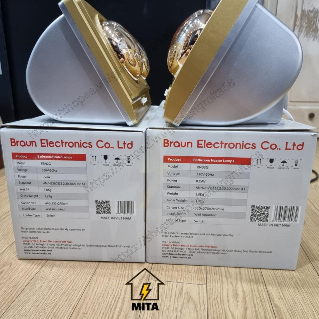Đèn sưởi nhà tắm 3 bóng Kohn - Chính hãng bảo hành 5 năm - MITA