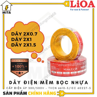 Dây điện đôi mềm lioa vcmo 2x0.7, 2x1, 2x1.5 - mita