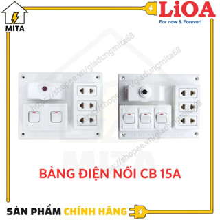 Bảng Điện Nổi LiOA 15A Có 3 Ổ Cắm + 2/3 Công Tắc - Bảng Điện Lắp Nổi - MITA