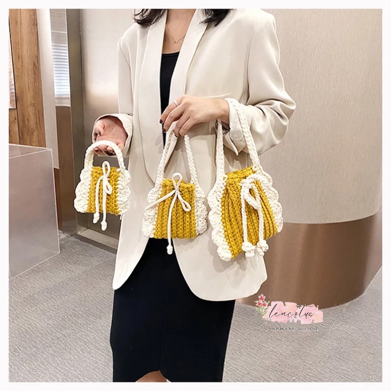 Túi Len Mini phối viền bèo