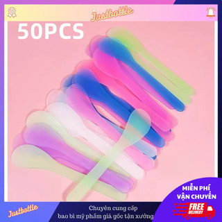 Combo 50 Thìa Nhựa Mỹ Phẩm Giá Sỉ - Muổng Nhựa Múc Kem Trộn Đắp Mặt Nạ Mask Nhỏ Mini Dùng Kèm Hũ Chiết Mỹ Phẩm