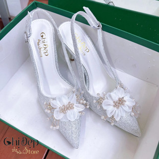 Giày cao gót cô dâu Chị Đẹp Store 7 phân, giày cô dâu 9 phân chụp ảnh cưới, giày đi tiệc sang trọng mã U67