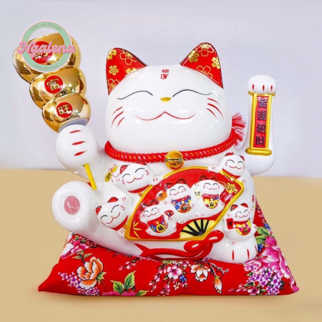 Mèo Thần tài, mèo may mắn neki maneko Phúc Lộc xiên vàng
