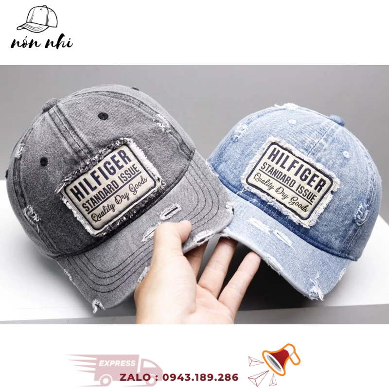 Nón kết jean nam nữ Tom wash rách
