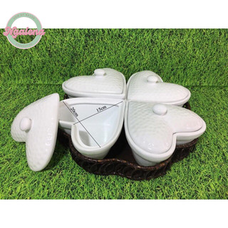 Khay mứt kẹo sứ trắng