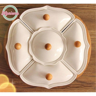 Khay mứt sứ đế gỗ