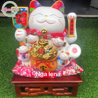 Đế gỗ hương kê mèo thần tài size 20-25