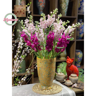Bình gốm cắm hoa, lọ hoa gốm sứ Bát Tràng dáng ly H32cm