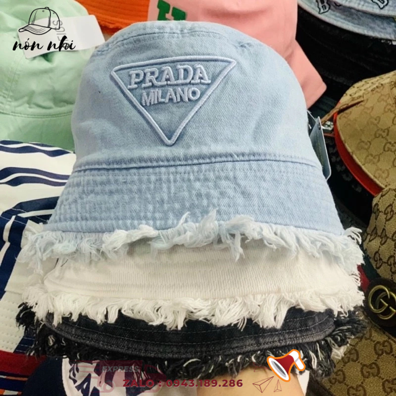 Nón bucket jean Pra tua bụi bặm