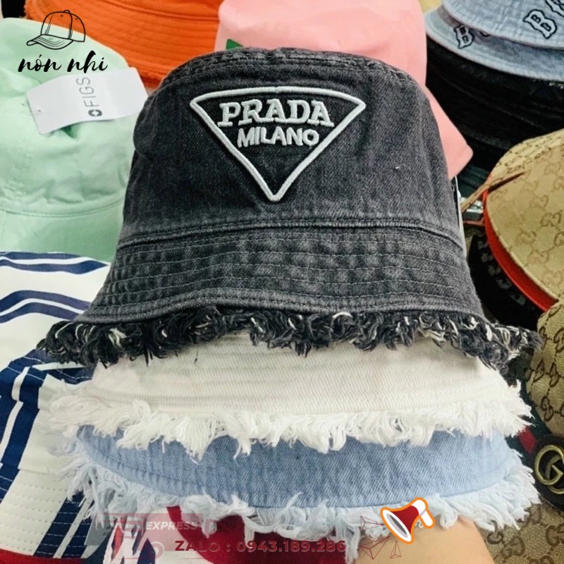 Nón bucket jean Pra tua bụi bặm