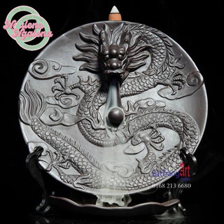 Thác khói trầm hương đĩa rồng tròn