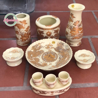 Bộ đồ thờ ban thần tài ( Hai màu Xanh - Vàng)