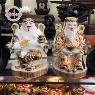 Bộ tượng Thần tài-Thổ địa kim sa
