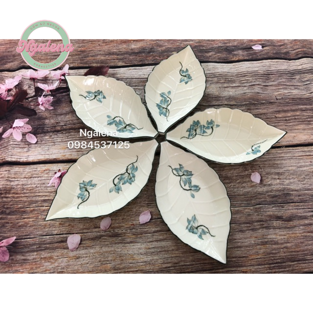 Set đĩa lá 5 cánh hoa sen