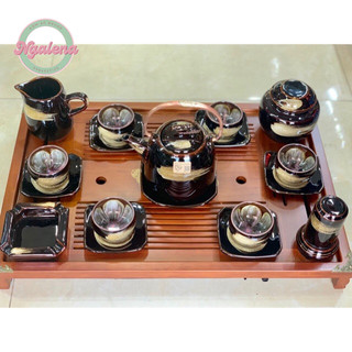 Bộ ấm chén hoả biến gốm cao cấp Bát Tràng