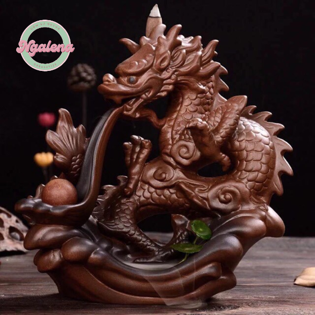 Thác khói trầm hương phi long phun châu