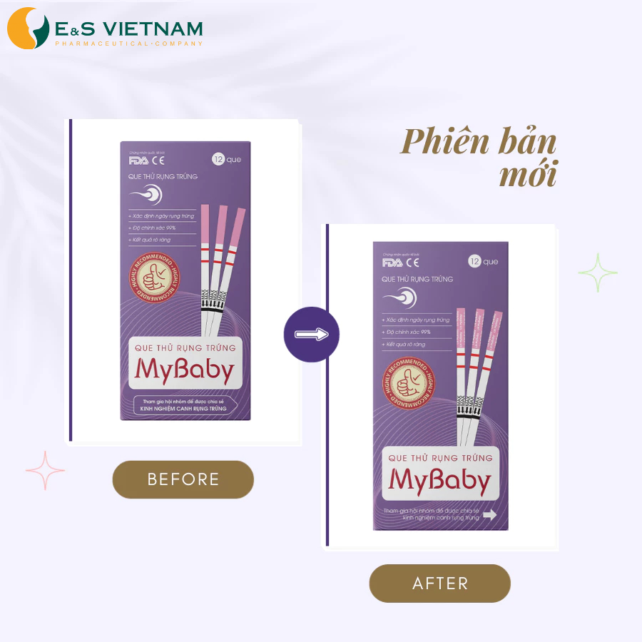 Que Thử Rụng Trứng My Baby - Bản To, Dễ Nhìn, Chính Xác - Hộp 12 que
