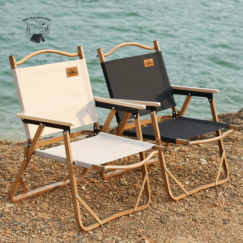 Ghế Dã Ngoại Có Tựa Lưng Chắc Chắn, Ghế Cắm Trại Camping Gấp Gọn, Khung Nhôm Tay Gỗ Thương Hiệu Cao Cấp Tmoutain GCC2