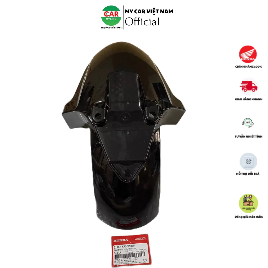 Bộ chắn bùn trước - dè trước HONDA SH 125&150 năm 2017-2018-2019 màu Đen bóng . 61200K77V10ZF