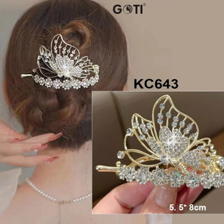 GOTI – Phụ Kiện Tóc Đẹp Quà Tặng Cho Nữ 20/10 8/3 – Kẹp Tóc Cài Loại Nhỏ Hình Bướm Nghiêng Đính Hạt Đá KC643