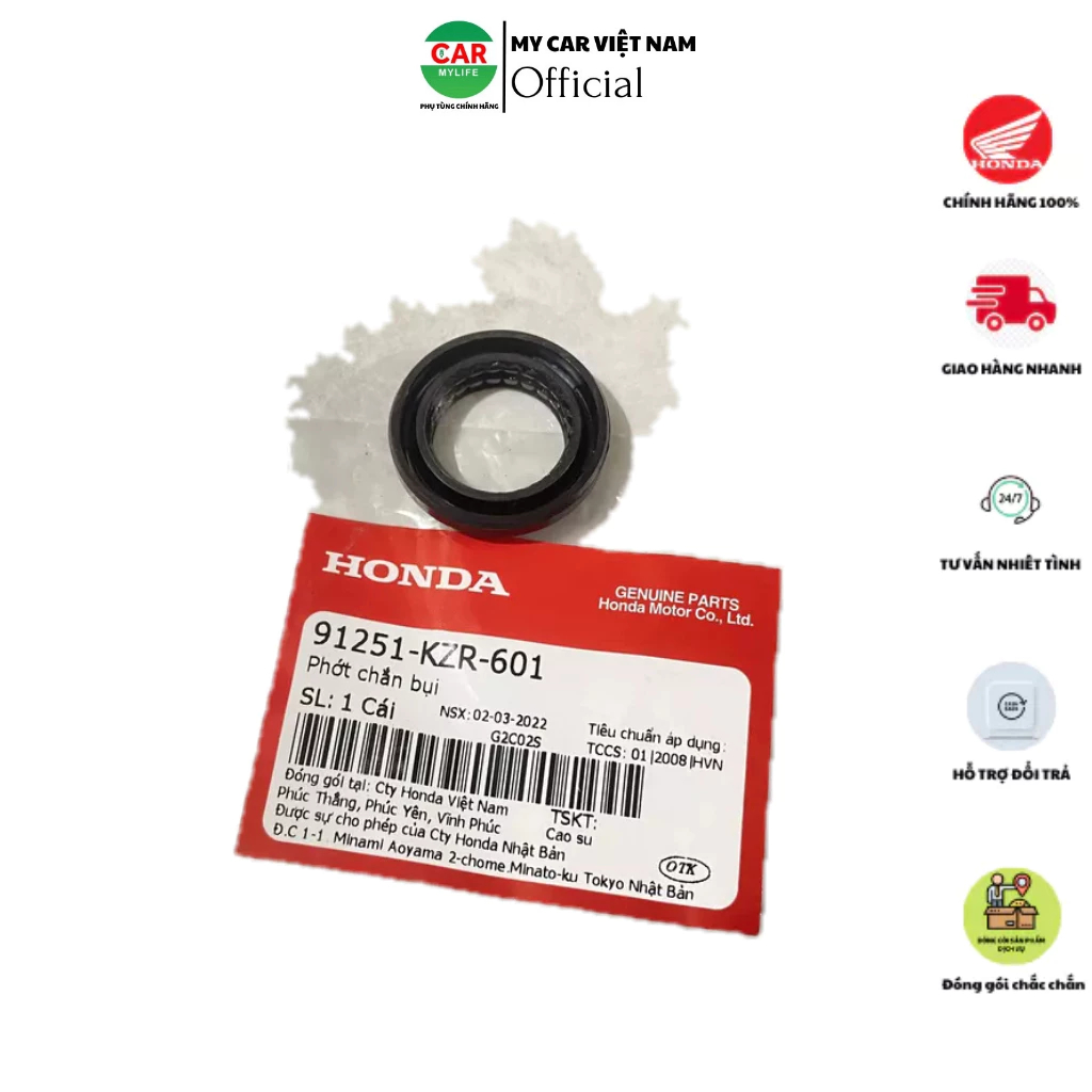 91251KZR601 Phớt chắn bụi- phớt căn bánh trước -6201