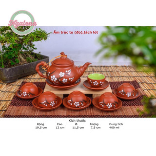 Bộ ấm chén hoa đào tử sa
