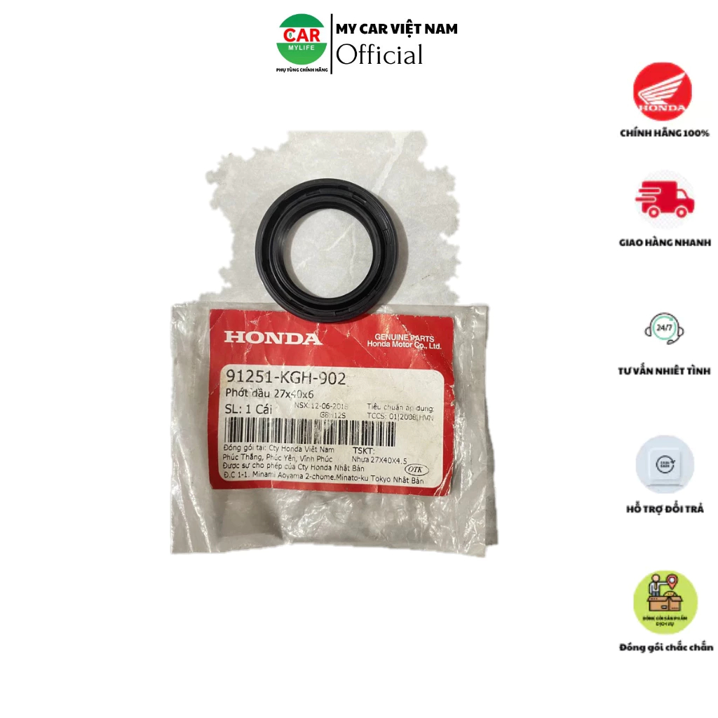 91251KGH902 Phớt nhông 203 Phớt chắn bụi 27x40x4.5