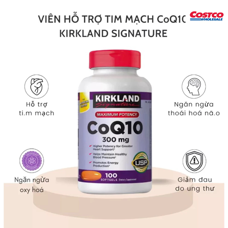 Viên uống CoQ10 300mg Kirkland chai 100 viên