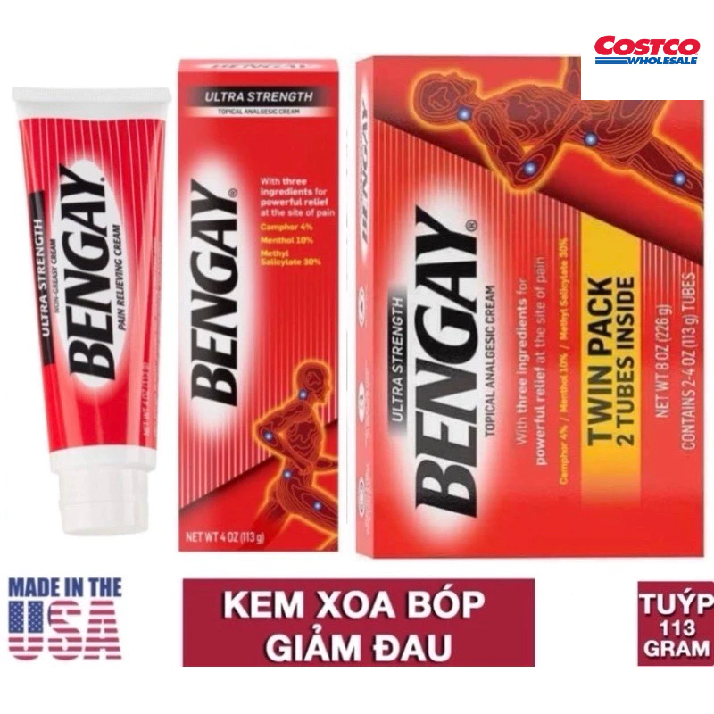Set 2 Tuýp Kem Bôi  BENGAY Ultra Strength 113g của Mỹ