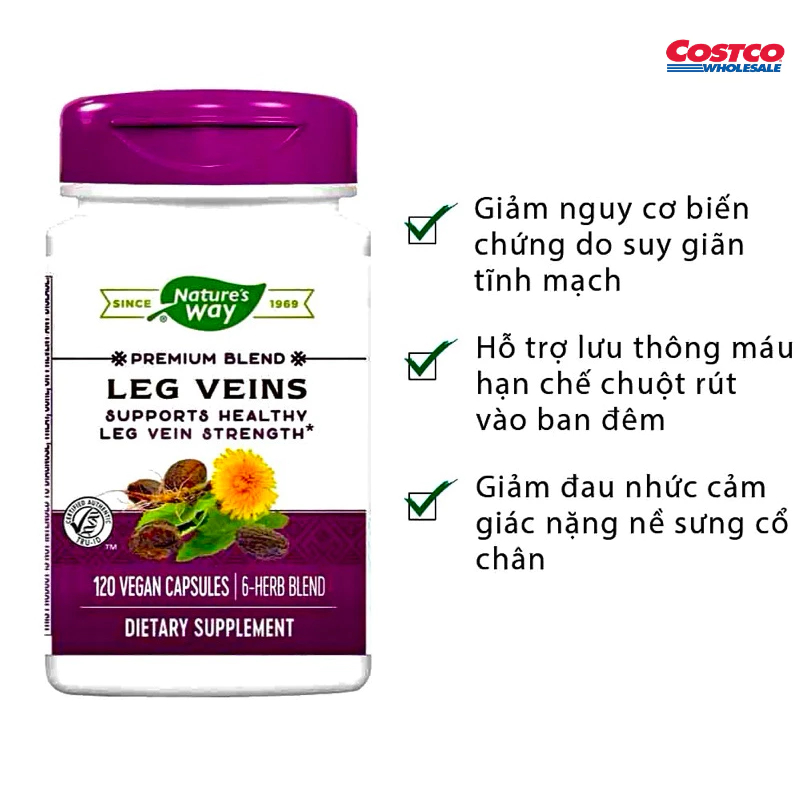 Viên giảm giãn tĩnh mạch Nature's Way Leg Veins 60 viên