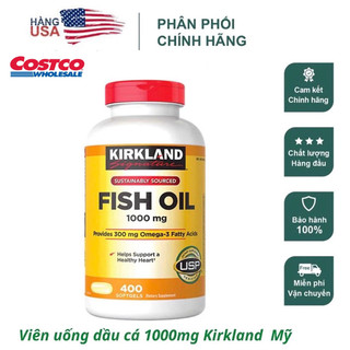   DATE 2027  Viên uống Kirkland Fish Oil 1000Mg 400 viên của Mỹ 