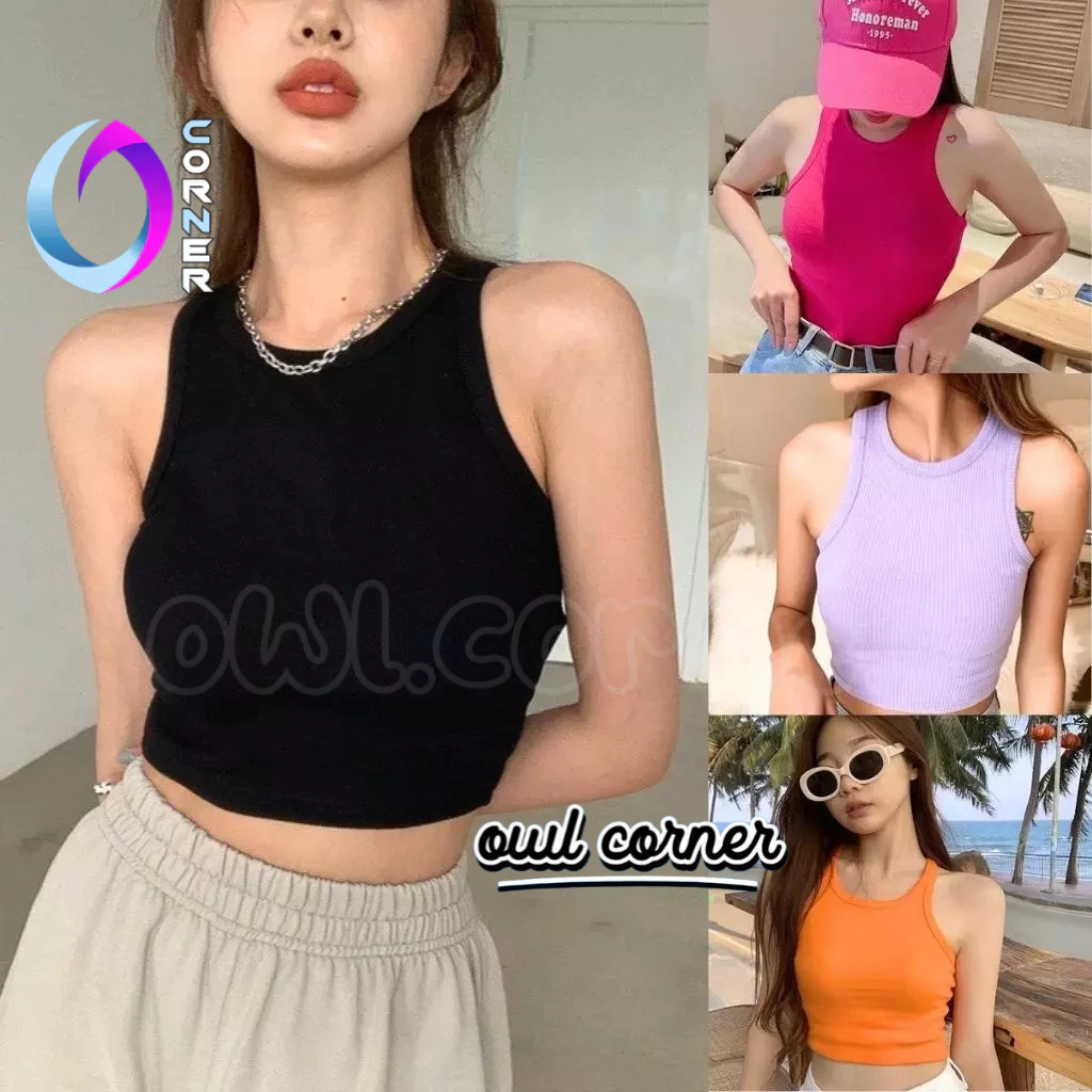 Áo Croptop BA LỖ NGƯỢC Chất Vải Thun Gân Kiểu Sexy Nữ, Áo Thun Ôm Body Đẹp Thời Trang Hàn Quốc OWL CORNER