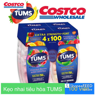 Viên kẹo nhai bao tử tums chai 100 viên date 2026