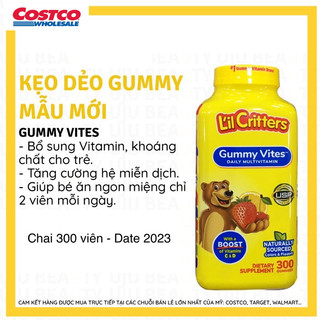 Viên kẹo Gấu Gummy Bear L’ilCritters chai 300 viên Date 2025