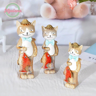 Bộ gốm sứ decor 3 chú mèo cáo xinh xắn