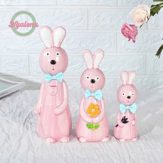 Bộ gốm sứ decor 3 Thỏ hồng xinh sắn
