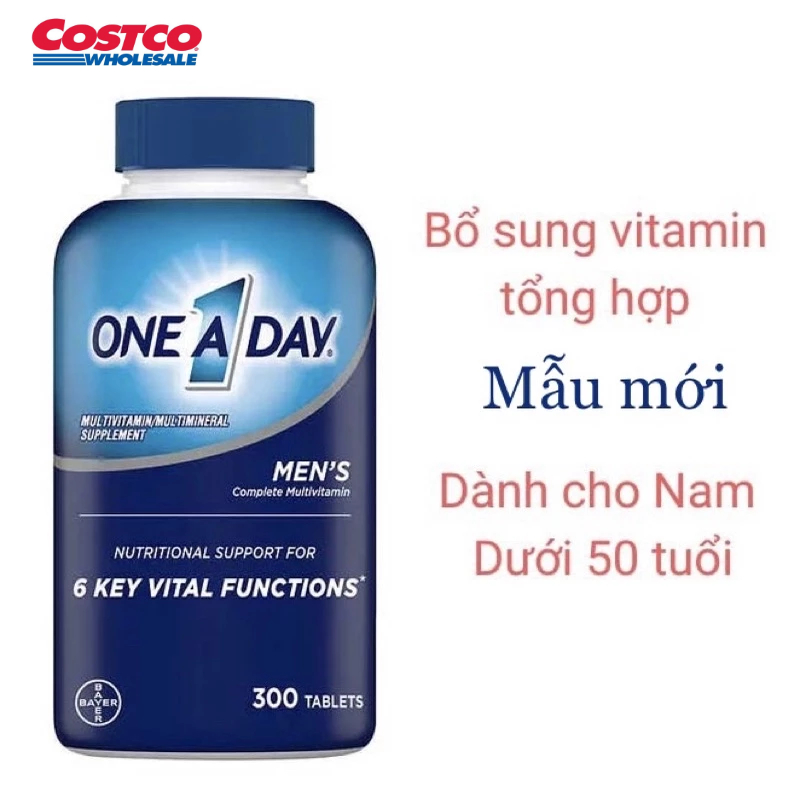 One A Day Men's Complete Multivitamin bổ sung Multivitamin và khoáng chất dành cho nam , Chai 300 viên