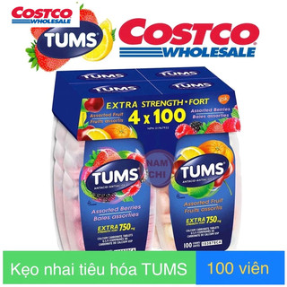 Kẹo nhai tiêu hóa tums chai 100 viên
